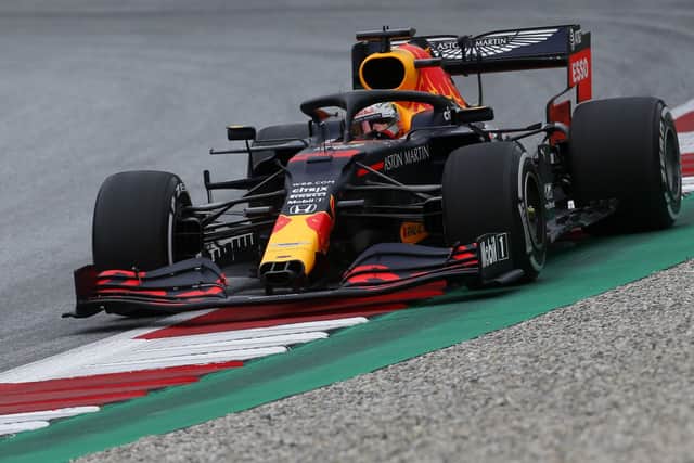 The challenger - Red Bull driver Max Verstappen of the Netherlands steers his car during the first practice session at the Red Bull Ring racetrack in Spielberg. (AP Photo/Darko Bandic)