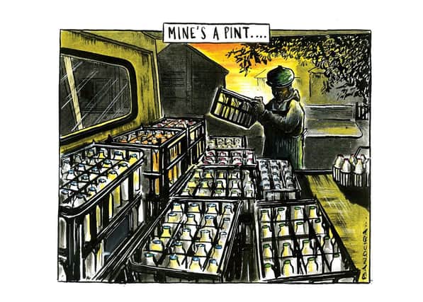 Cartoonist Graeme Bandeira's tribute to the county's milkmen.