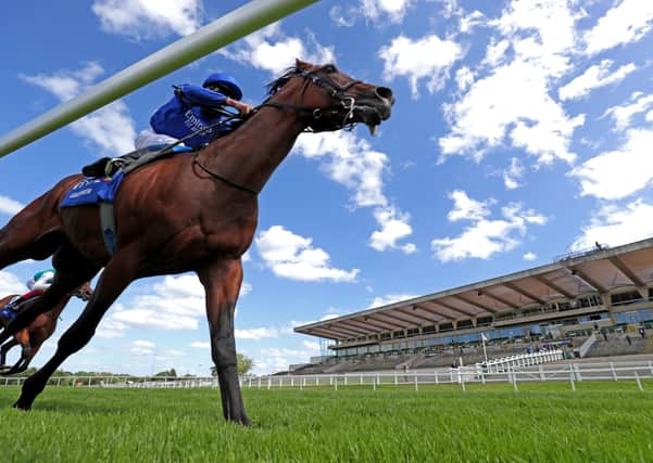 Ghaiyyath ridden by William Buick on their way to winning the Coral-Eclipse at Sandown Park Racecourse. Photo: David Davies/PA Wire