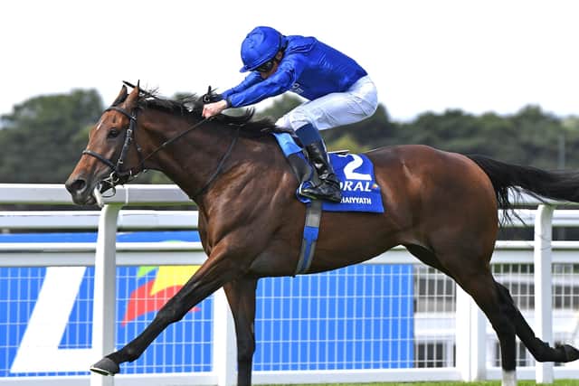 Ghaiyyath and jockey William Buick win the Coral-Eclipse at Sandown Park.