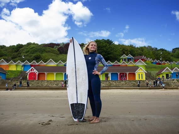 Scarborough surfer Ruby Wyborn is launching the first all-girls surf academy in the town to encourage teenagers back into sport at a time in their lives when they traditionally step out. The school will be run with Dexter's surf shop based in the North Bay. Picture: Tony Johnson