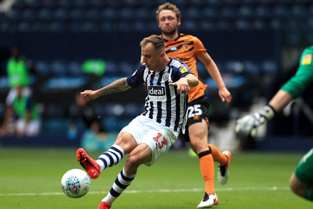 West Bromwich Albion's Kamil Grosicki scores his side's third goal of the game during the Sky Bet Championship match at The Hawthorns, West Bromwich. PA Photo.