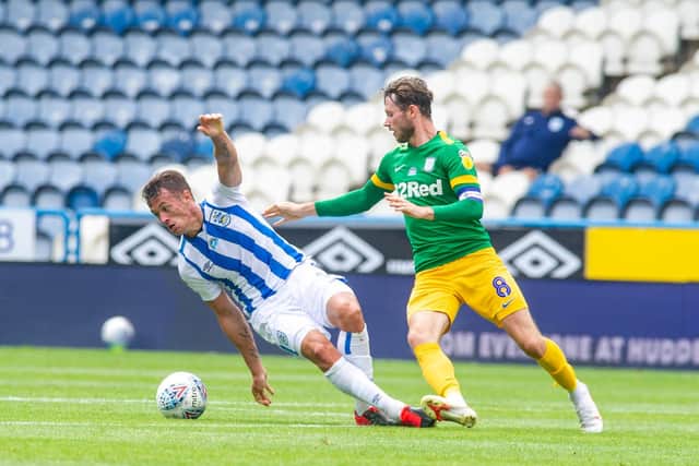 STALWART: Jonathan Hogg made his 200th league appearance for Huddersfield Town in their 0-0 draw with Preston North End. Picture: Tony Johnson.