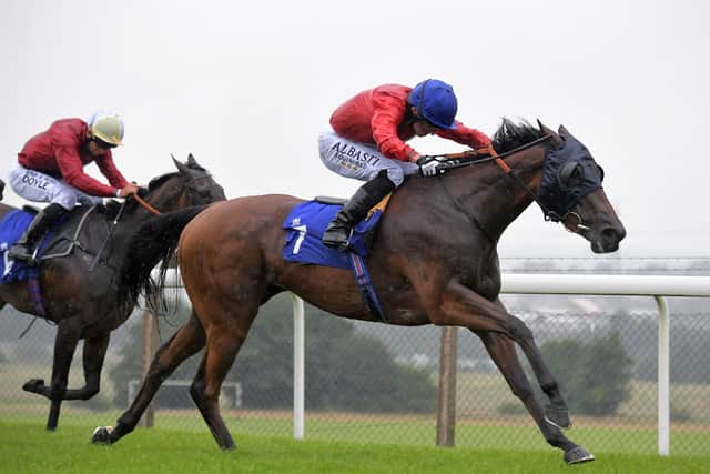 Listed success: Romola ridden by Ryan Moore wins the Weatherbys TBA Pipalong Stakes at Pontefract yesterday.