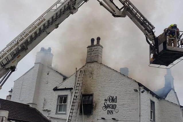 The fire at the Old Swan Inn, Gargrave.