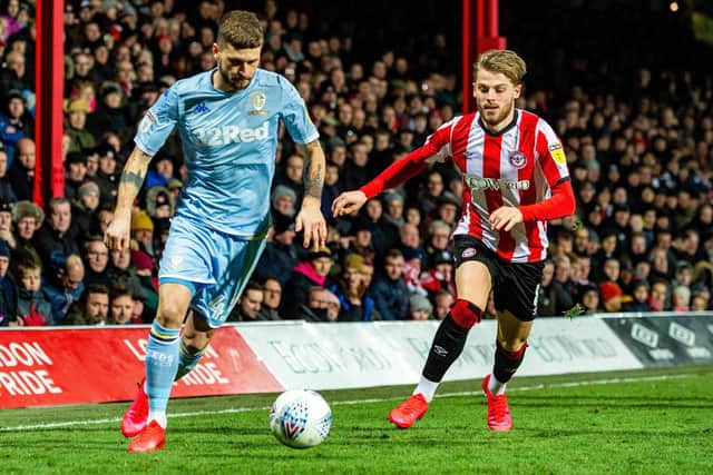 RIVALS: Leeds United's Mateusz Klich in action at Brentford's Griffin Park in February