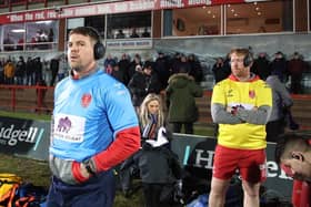 Hull KR’s strength and conditioning coach Ben Cooper on the sidelines at Craven Park. Next week he will resume training with the club’s players after the coronavirus-enforced hiatus.