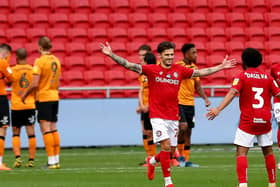 Jamie Paterson celebrates after putting Bristol City 2-0 up against Hull City at Ashton Gate. Picture: Getty Images