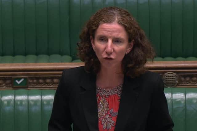Labour Shadow Chancellor Anneliese Dodds speaks in response to Chancellor Rishi Sunak.