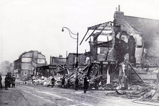 Sheffield Blitz in 1940 - damage to The Moor, Sheffield