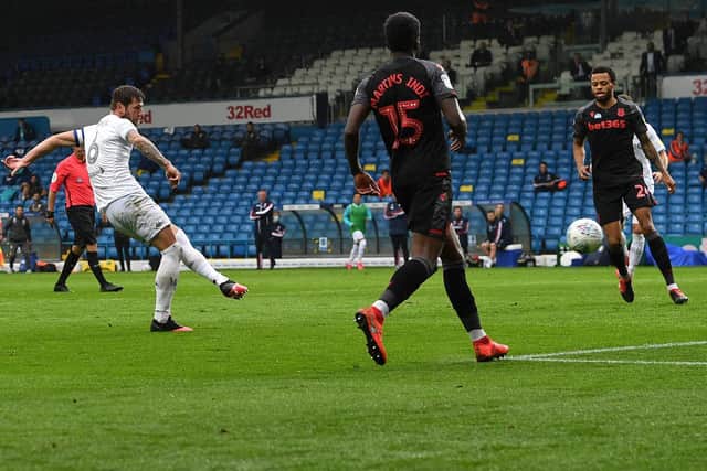 GOAL: Leeds United captain Liam Cooper finds the net
