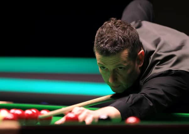 Peter Lines in action against John Higgins during day one of the Betway UK Championship at the York Barbican last November. Picture: Simon Cooper/PA