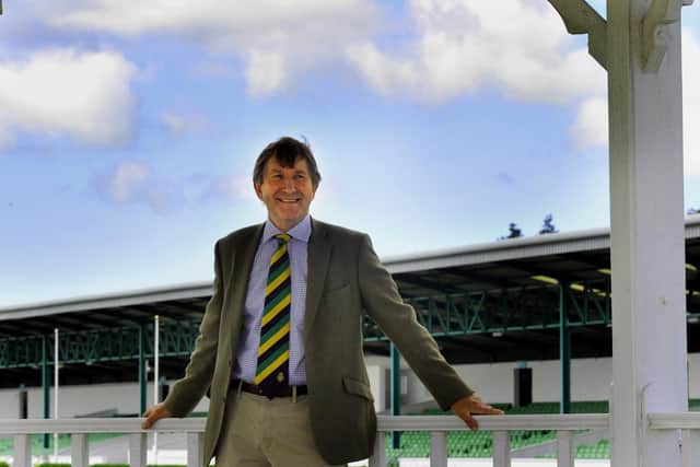 Charles Mills with the Main Arena behind him at the Great Yorkshire Showground.