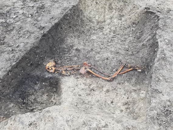 An Iron Age skeleton, one of several archaeological discoveries at Wellwick Farm, Wendover