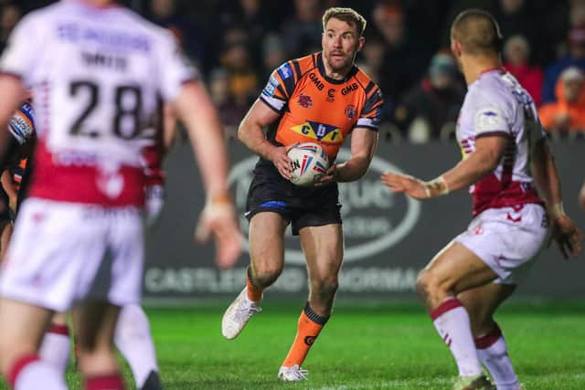 Castleford’s Michael Shenton in action against Wigan earlier this year at Wheldon Road. Picture: Alex Whitehead/SWpix.com