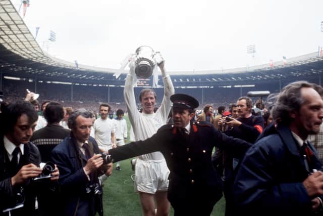 CLUB LEGEND: Leeds United's Jack Charlton celebrates with the FA Cup after his team's 1-0 win in 1972. Picture: PA.