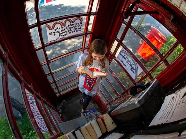 Martha Kennerley, 10, in the phone box in St Hildas Road, Harrogate. The Oatlands Community Group has submitted a planning app to formally adopt for 1
25 June 2020. Picture Bruce Rollinson