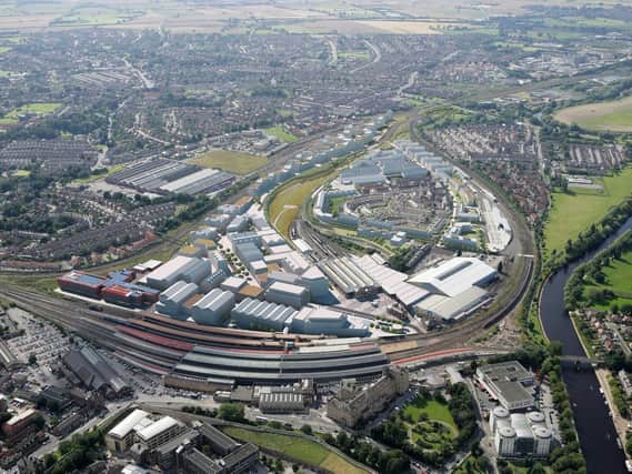 An aerial view of York Central, where the new House of Lords could be sited