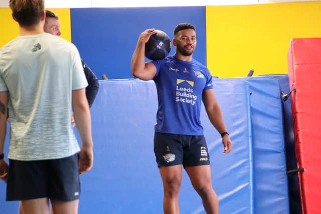 Leeds Rhinos' Kruise Leeming in the gym. (Picture: Phil Daly)