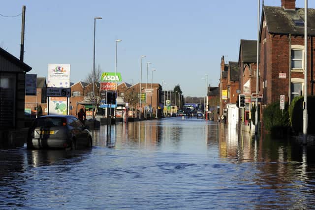 This was the scene in Leeds on the morning after the December 2015 floods. Pohoto: Bruce Rollinson.
