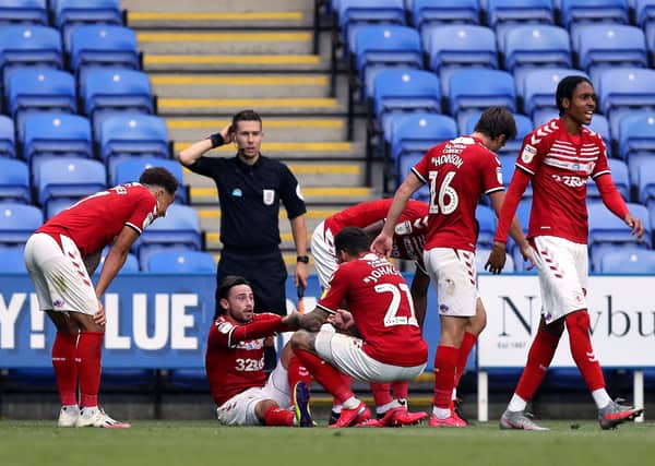 Middlesbrough's Patrick Roberts (second left) celebrates scoring the winner.