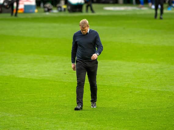 UNDER PRESSURE: Hull City coach Grant McCann troops off after his side's 8-0 defeat at Wigan Athletic
