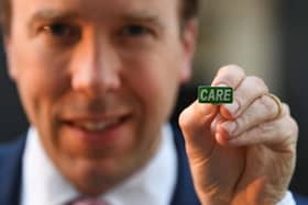 Health and Social Care Secretary Matt Hancock at the relaunch of the Care badge in April.