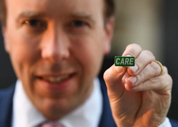 Health and Social Care Secretary Matt Hancock at the relaunch of the Care badge in April.