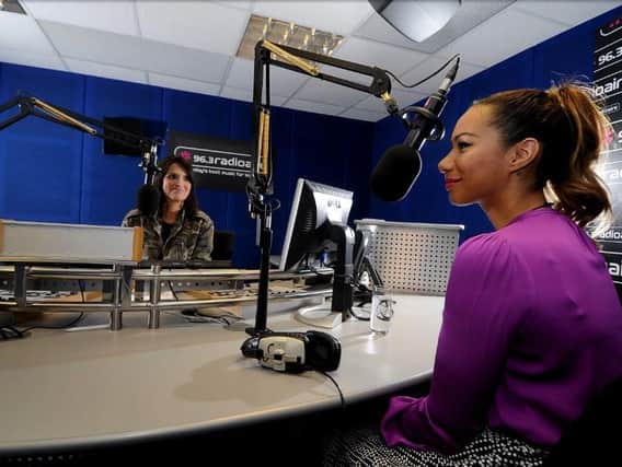 British singer and songwriter Leona Lewis visiting Radio Aire studio, Kirkstall, Leeds, pictured with former breeakfast presenter Naomi Kent in 2012. Picture: James Hardisty.