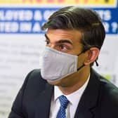 Chancellor Rishi Sunak during a visit to a Job Centre this week as unemployment rises.
