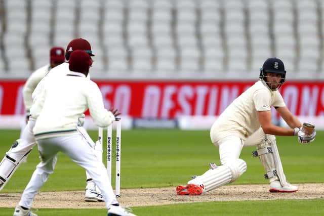 England's Dom Sibley during day one of the Second Test at Emirates Old Trafford, Manchester. (Picture: PA)