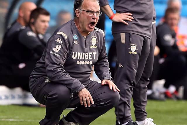 TINKERING: Marcelo Bielsa was screaming instructions throughout the last 10 minutes of the first half