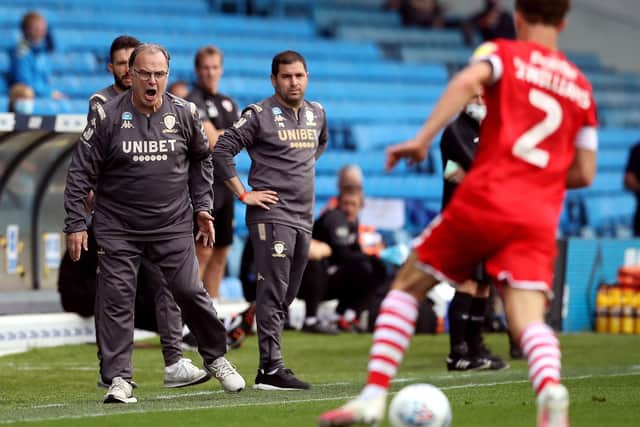 FRANTIC: Barnsley's attacking play caused Leeds United to lose control, coach Marcelo Bielsa has admitted