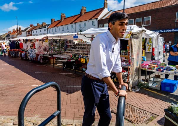 Chancellor Rishi Sunak visits Northallerton in his Richmond constituency. Photo: James Hardisty.