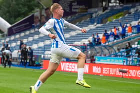 WINNER: Emile Smith Rowe celebrates Huddersfield Town's decisive goal