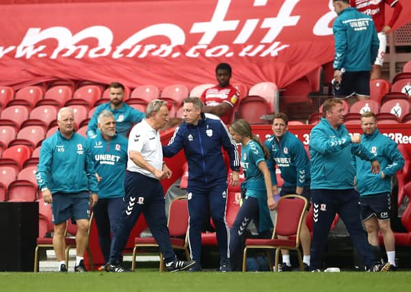 Not happy: Middlesbrough manager Neil Warnock walks off after the Sky Bet Championship match at the Riverside. Pictures: Tim Goode/PA