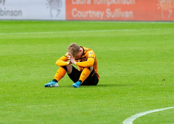 Keane Lewis-Potter at full time.
Hull City v Luton Town.  SkyBet Championship.  KCOM Stadium.
18 July 2020.  Picture Bruce Rollinson