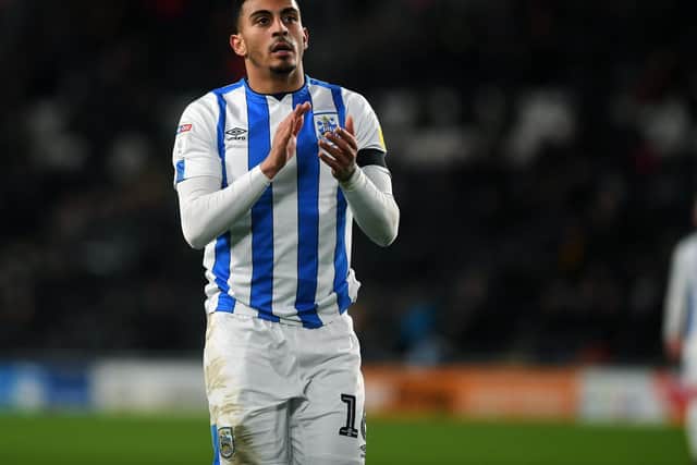 TALISMAN: Huddersfield Town striker Karlan Grant. Picture: Jonathan Gawthorpe.
