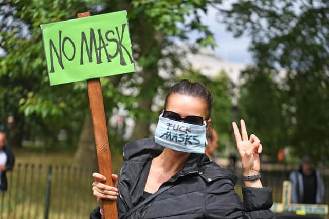 Anti-mask protests in London