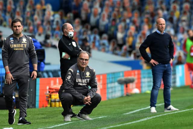 Leeds United head coach Marcelo Bielsa, pictured on the touchline during last Thursday's 1-0 win over Barnsley at Elland Road. Picture: Jonathan Gawthorpe