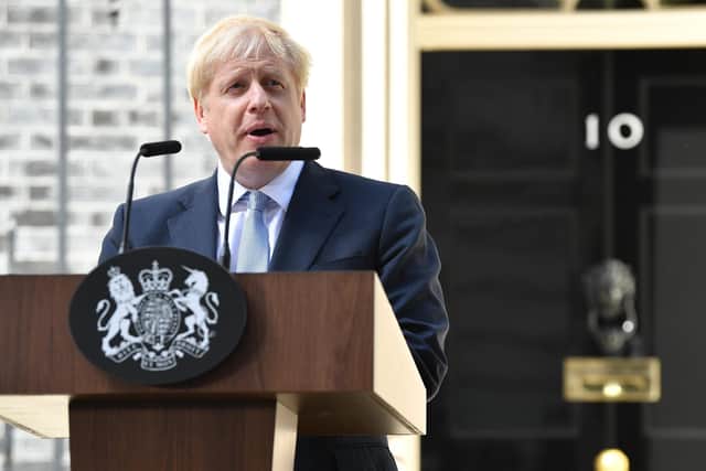 Boris Johnson addresses the nation on the day that he became Prime Minister in July 2019.