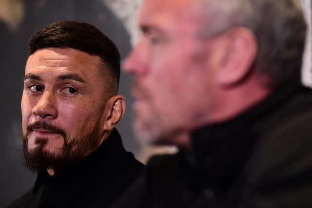 Dual-code superstar Sonny Bill Williams, left, after being unveiled as a Toronto Wolfpack player last year with head coach Brian McDermott (SWPIX)