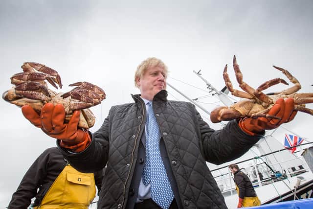 Boris Johnson during a visit to Scotland last week - is he betraying the UK fishing industry?