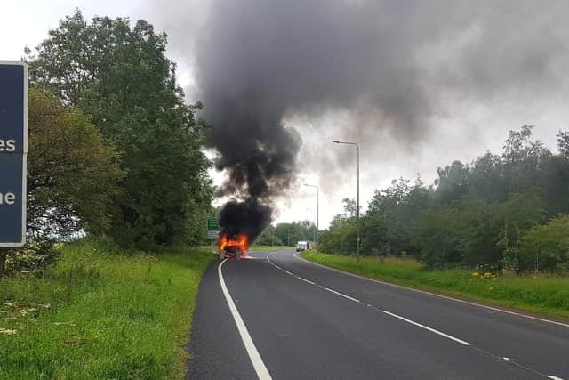 Police had to close the A65 and let the fire burn out because of the risk of explosion