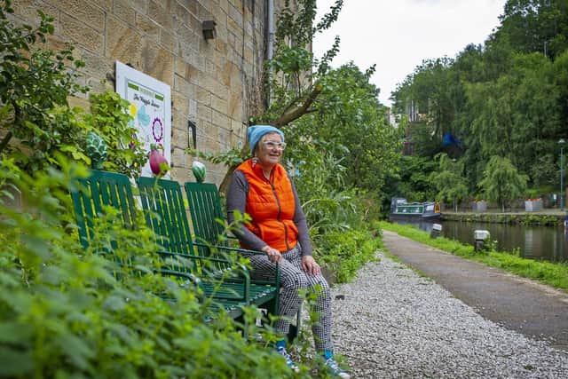 Incredible Edible Todmorden volunteer Pam Smith relaxes in the Endemental Garden. Picture Tony Johnson