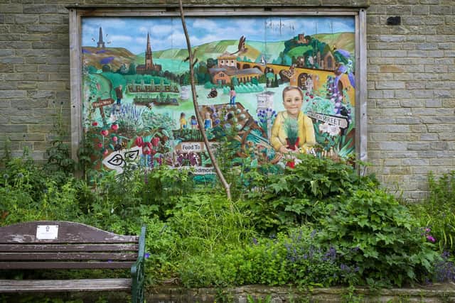 Incredible Edible Todmorden mural, an artistic highlight featuring the Picture Tony Johnson