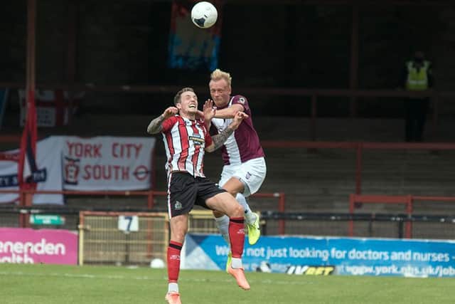 RUSTY: Jordan Burrow missed some good chances for York City in their 2-0 play-off semi-final defeat to Altrincham