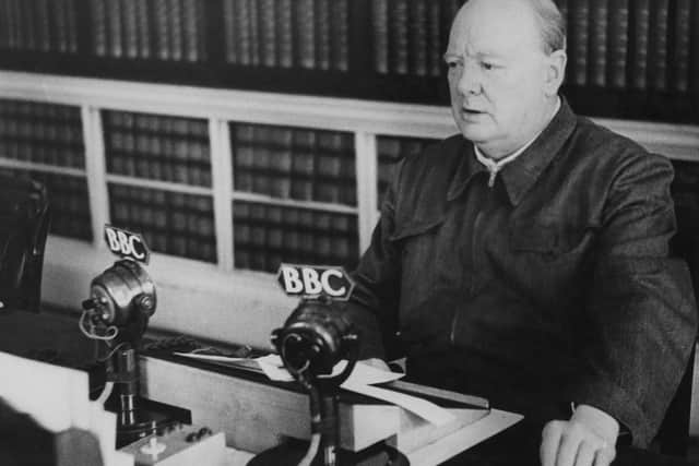 This was Winston Churchill broadcasting form 10 Downing Street during the Second World War.