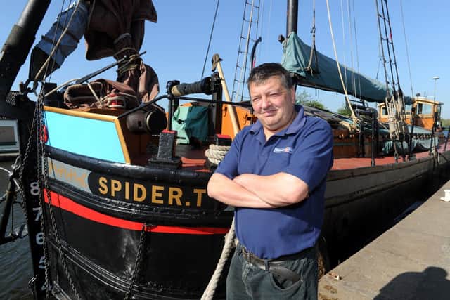 Mal Nicholson with his super sloop Spider T in 2012 Picture: Terry Carrott