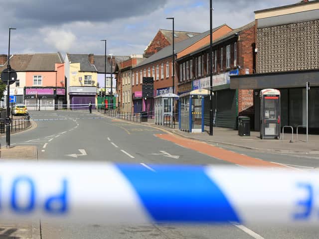 Scene of a stabbing at Staniforth Road, Sheffield. Picture: Chris Etchells